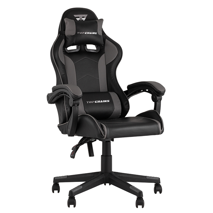 Кресло игровое TopChairs Shadow чёрно-серый Stool Group GF-8079 black+grey