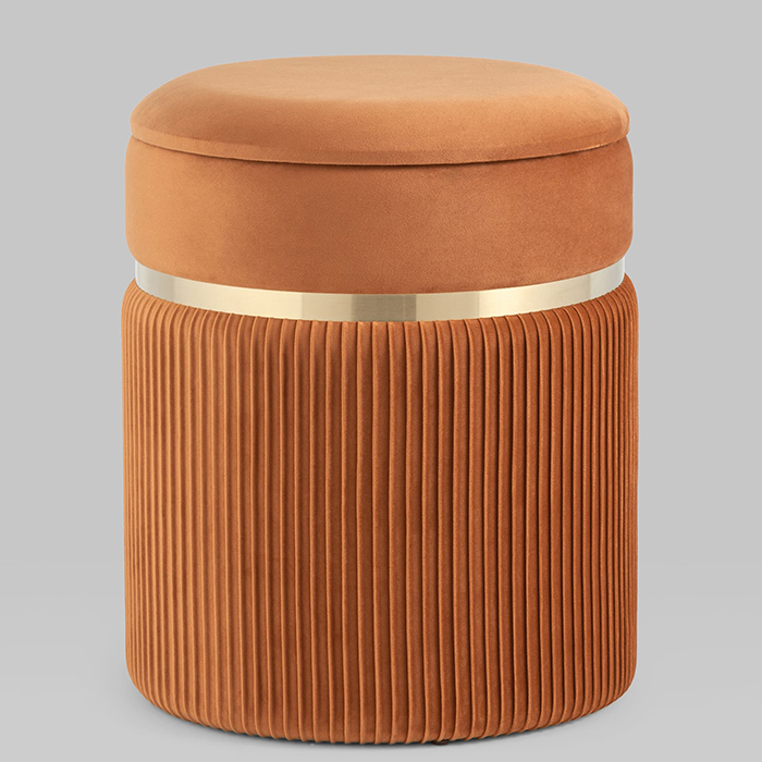 Пуф Миранда с ящиком велюр оранжевый Stool Group 19B352VA-8167-29