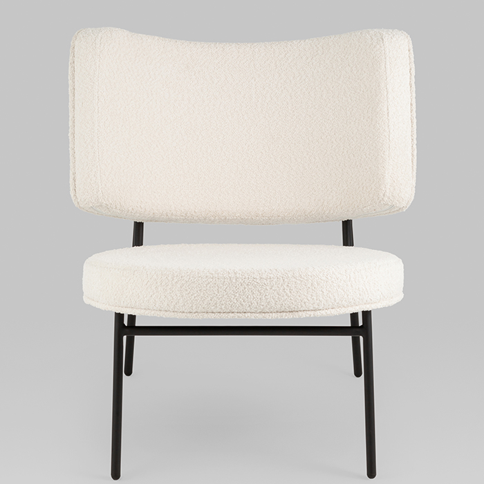 Кресло District Lounge букле белый Stool Group LV-101-S000-01