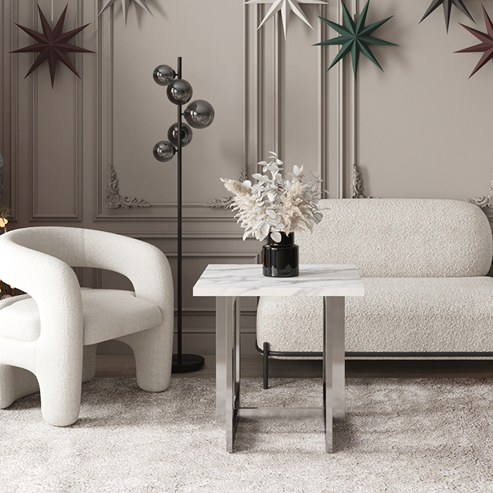 Кресло-лаунж Bones жемчужный Stool Group FDC5014 PEARL