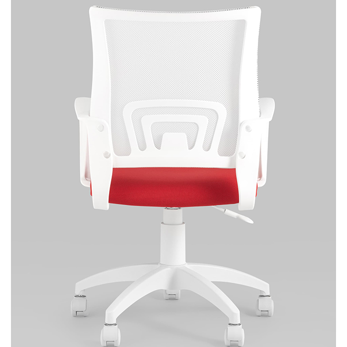 Кресло офисное TopChairs белый/красный Stool Group ST-BASIC-W/WH/26-22