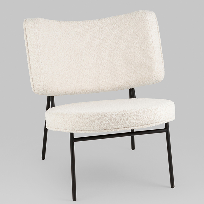 Кресло District Lounge букле белый Stool Group LV-101-S000-01