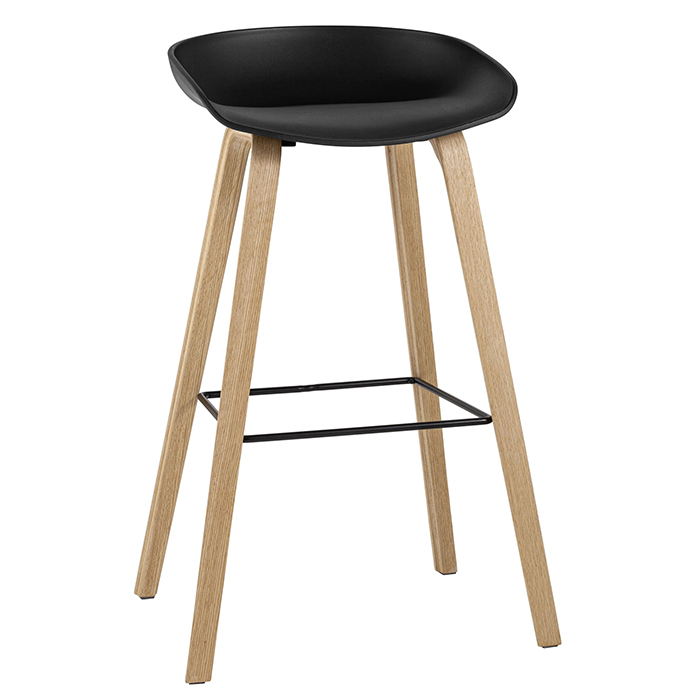 Стул барный Libra чёрный с деревяными ножками Stool Group 8319 BLACK