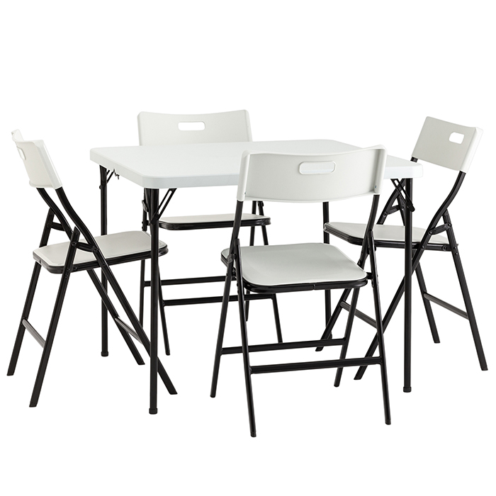 Комплект раскладного стола и стульев белый Stool Group YX-ZFP86 white