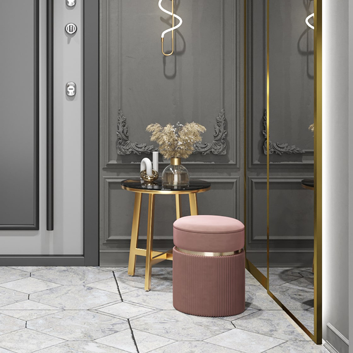 Пуф Миранда с ящиком велюр розовый Stool Group 19B352VA-8167-30