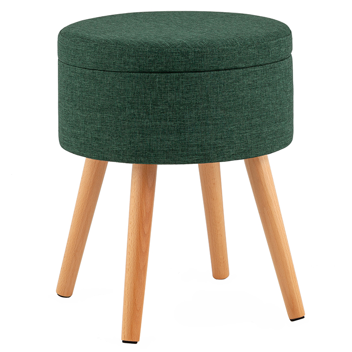 Пуф с ящиком Store Woody рогожка тёмно-зелёный Stool Group HS-WL14 V75