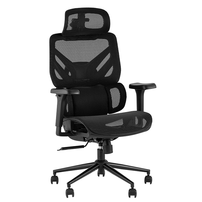 Кресло офисное TopChairs Structo черная сетка Stool Group ZR-25W1300