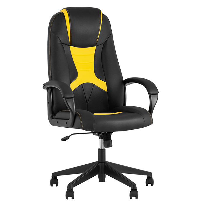 Кресло игровое TopChairs ST-Cyber 8 чёрный/жёлтый Stool Group ST-CYBER 8 YELLOW