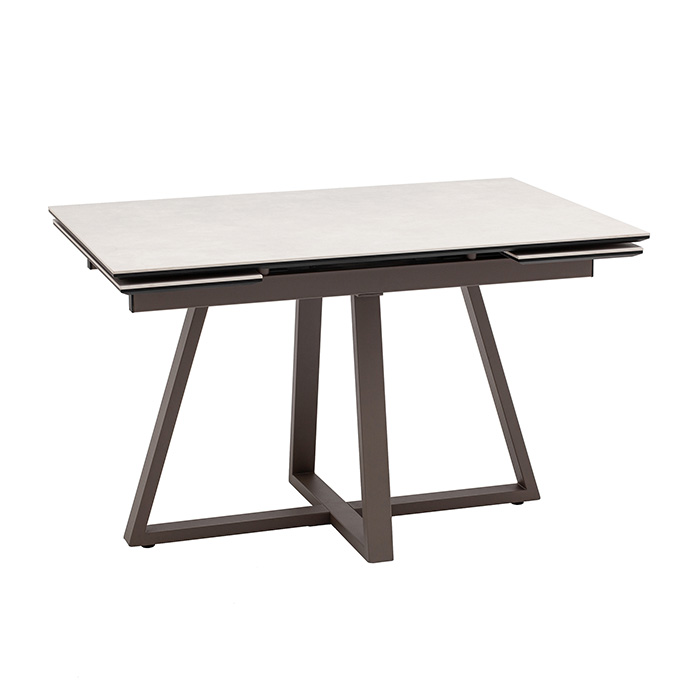 Стол Керас 120-1 D80 см керамика Carmen light grey подстолье коричневое Stool Group AV 2127-1200/800-CLG-7006T