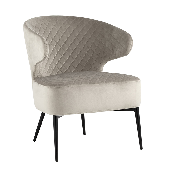 Кресло-лаунж Royal велюр светло-серый Stool Group vd-royal-b25