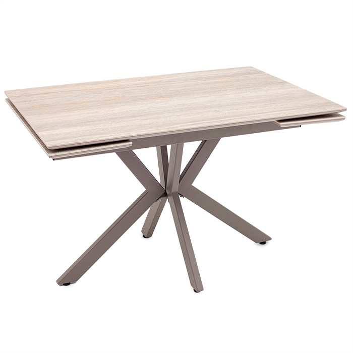 Стол раскладной 120-180х80 см Marmer керамика Silver travertine подстолье капучино Stool Group AV 2111-1200/800-170187-G058(C) + AV 2111-G058(H)