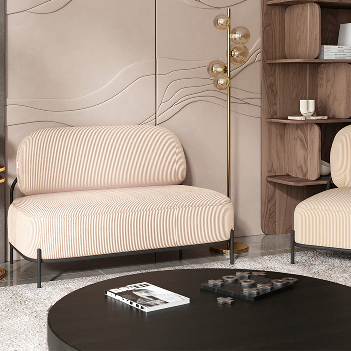 Диван Стоун велюр рельефный молочный Stool Group vd-dv-stone-cl-bone