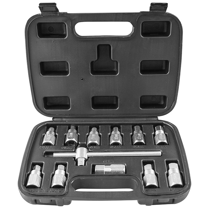 Набор приспособлений для откручивания масляных пробок (12 шт) Thorvik AODTS12