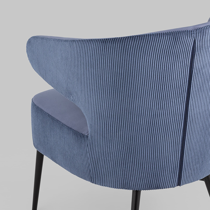 Кресло-лаунж Royal Stripes велюр синий Stool Group vd-royal-v795-vl48