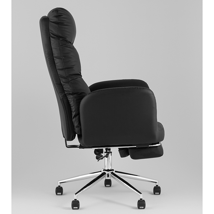 Кресло офисное TopChairs Solid с оттоманкой чёрный Stool Group DD-004-OT NC black