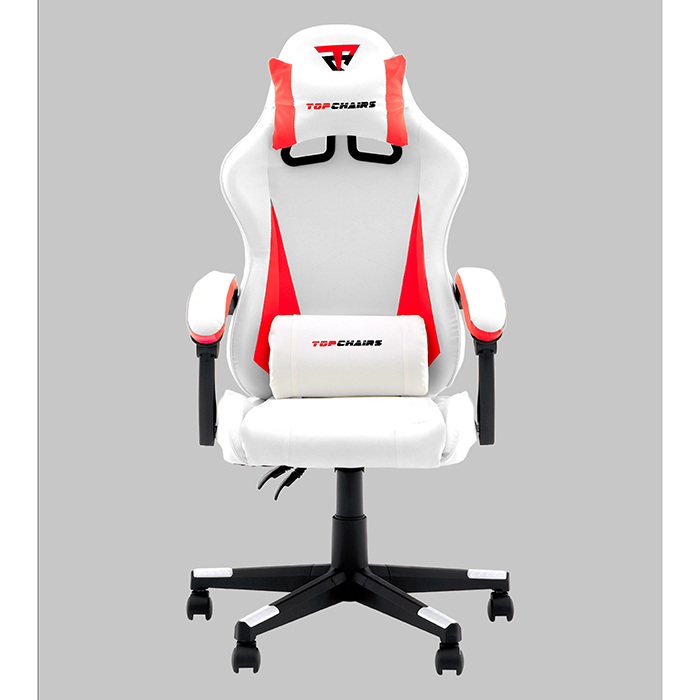 Кресло игровое TopChairs Phantom бело-красный Stool Group GF-D80 white+red