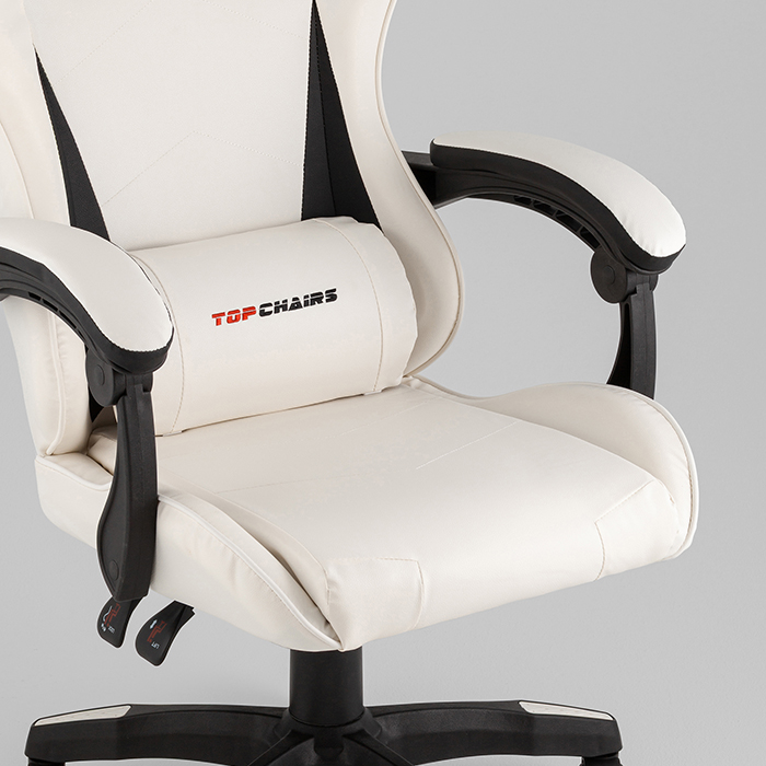 Кресло игровое TopChairs Phantom бело-чёрный Stool Group GF-D80 white+black