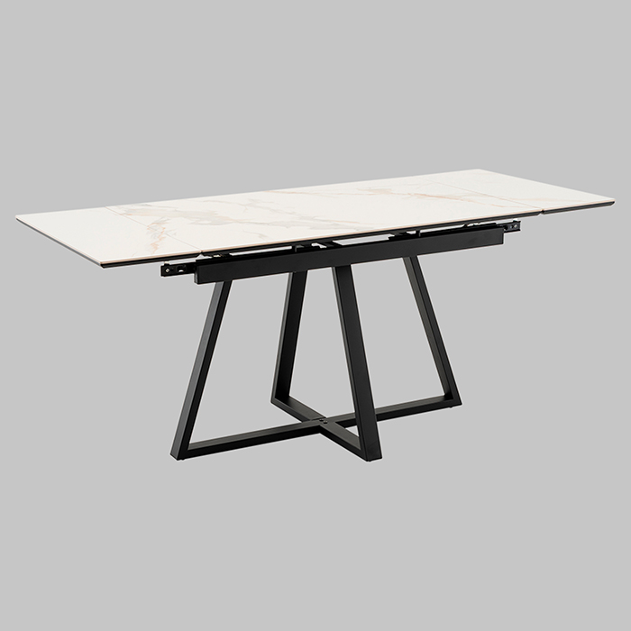 Стол раскладной Кассика 120-180х80 см керамика белый основание черное Stool Group SO 267-85210