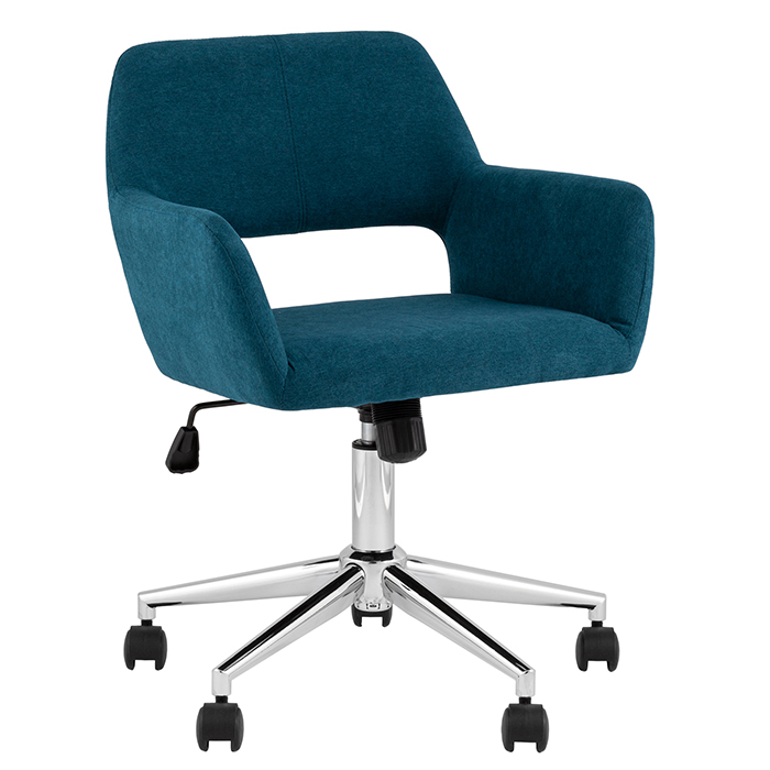 Стул офисный Ross рогожка синий Stool Group Ross CHROME 50-12