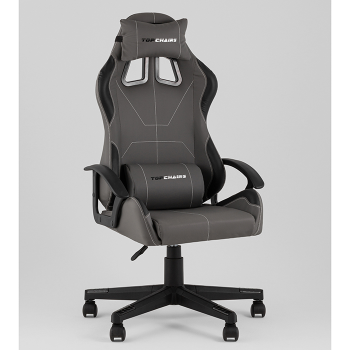 Кресло игровое TopChairs Wyvern серо-чёрный Stool Group GF-8066-6 grey+black