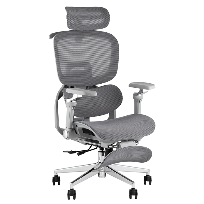 Кресло офисное TopChairs Prodigy с оттоманкой серый Stool Group D-566-1 grey