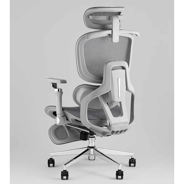 Кресло офисное TopChairs Prodigy с оттоманкой серый Stool Group D-566-1 grey