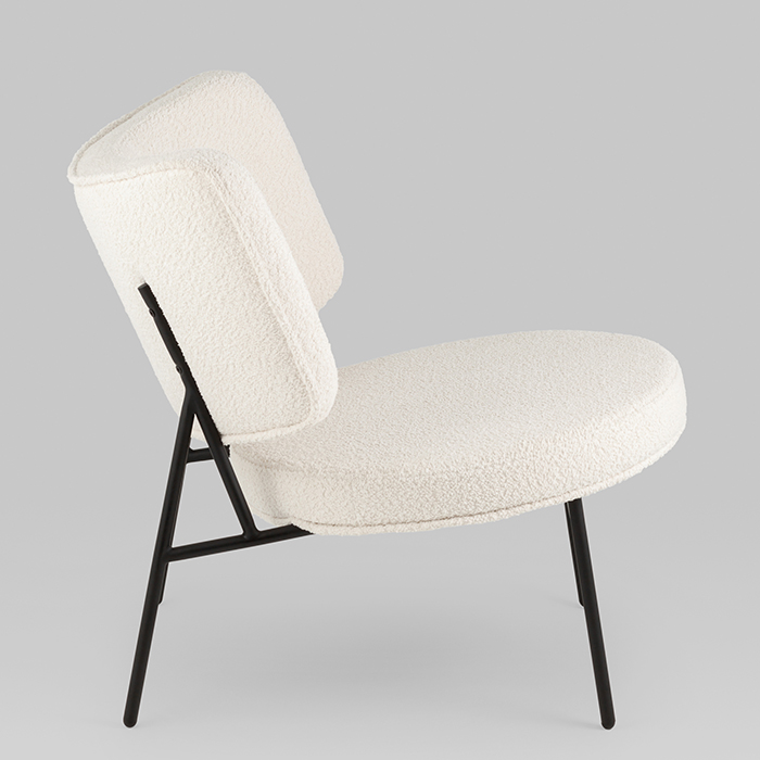Кресло District Lounge букле белый Stool Group LV-101-S000-01