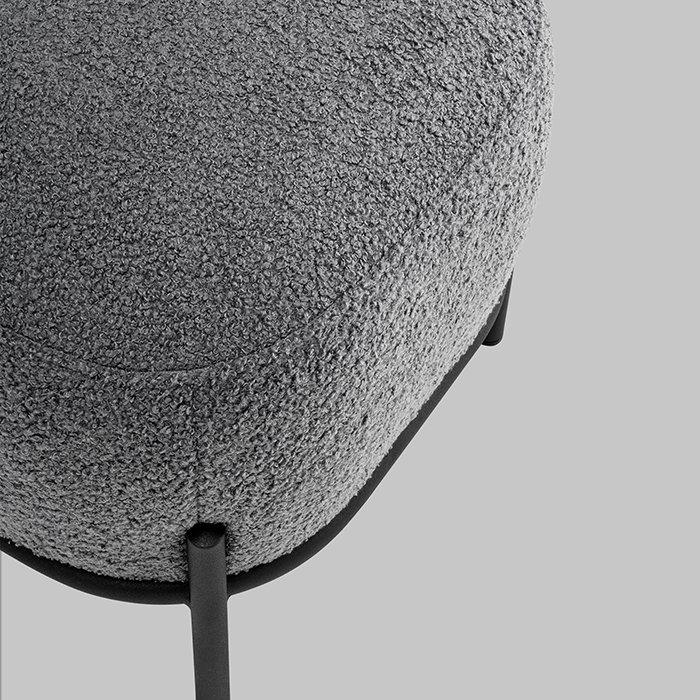 Пуф Стоун букле Fluffy тёмно-серый Stool Group vd-pf-stone-fl-grey