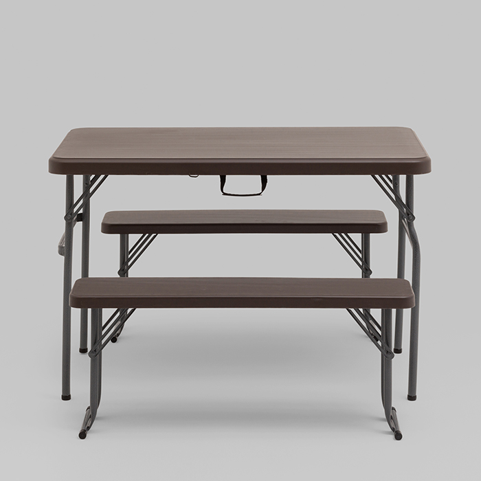 Комплект стола и двух скамеек коричневый Stool Group YX-B113 brown