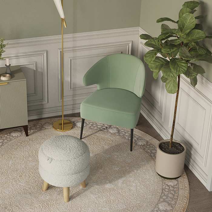 Кресло-лаунж Royal Stripes велюр фисташковый Stool Group vd-royal-v690-vl14