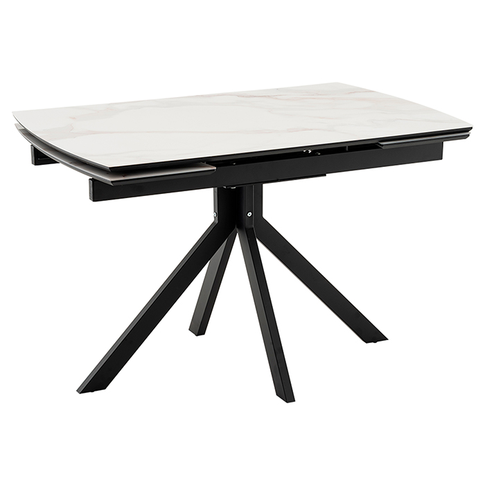 Стол раскладной Галац 120-180х80 см стекло белый основание черное Stool Group SO 273-77762