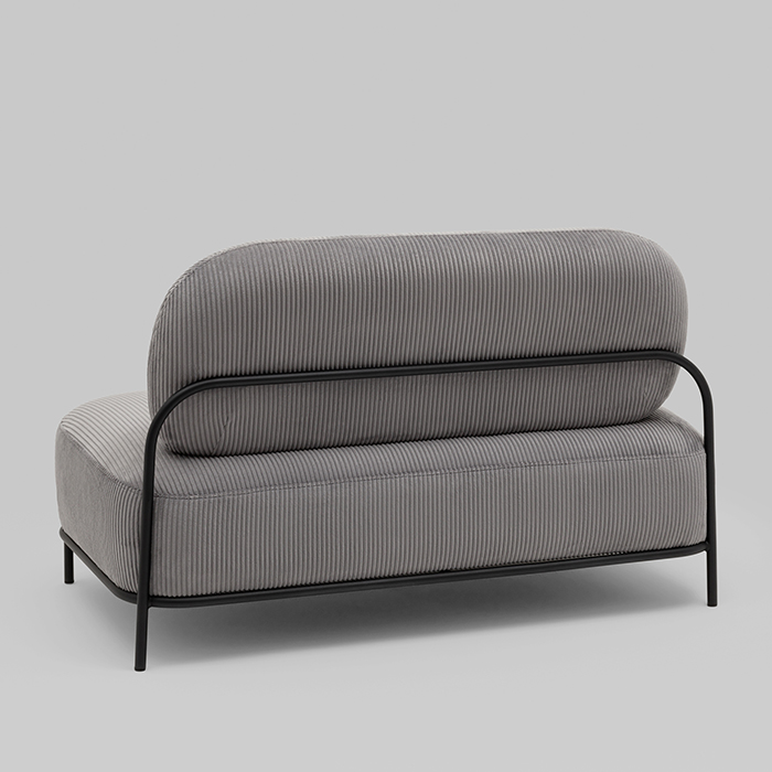 Диван Стоун велюр рельефный светло-серый Stool Group vd-dv-stone-cl-steel