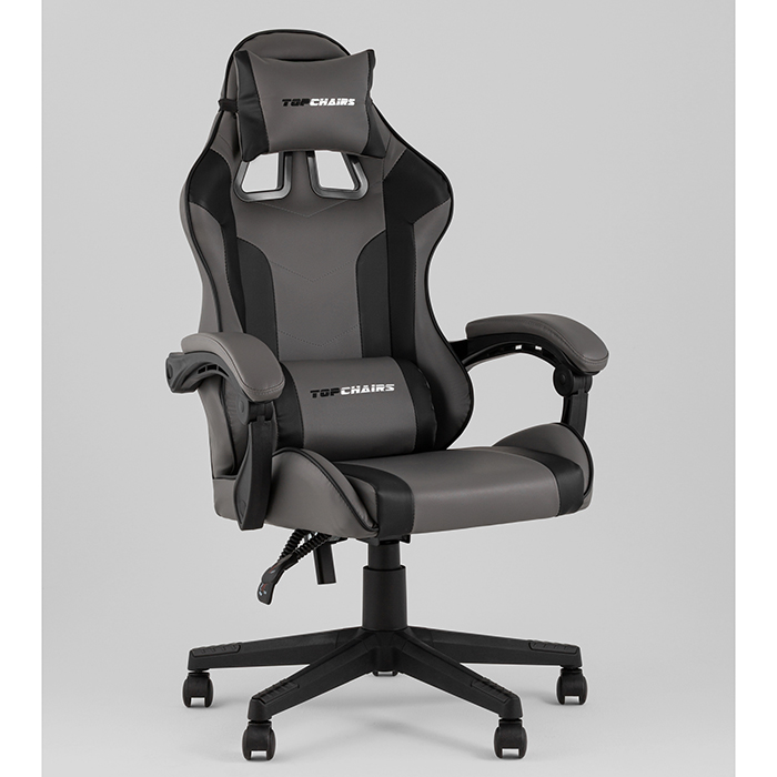 Кресло игровое TopChairs Commander серо-чёрный Stool Group GF-8082 grey+black
