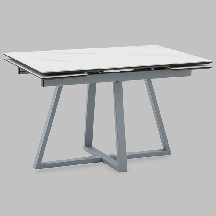 Стол Керас 120-1 D80 см керамика Snow white подстолье серый Stool Group AV 2127-1200/800-170105-7004