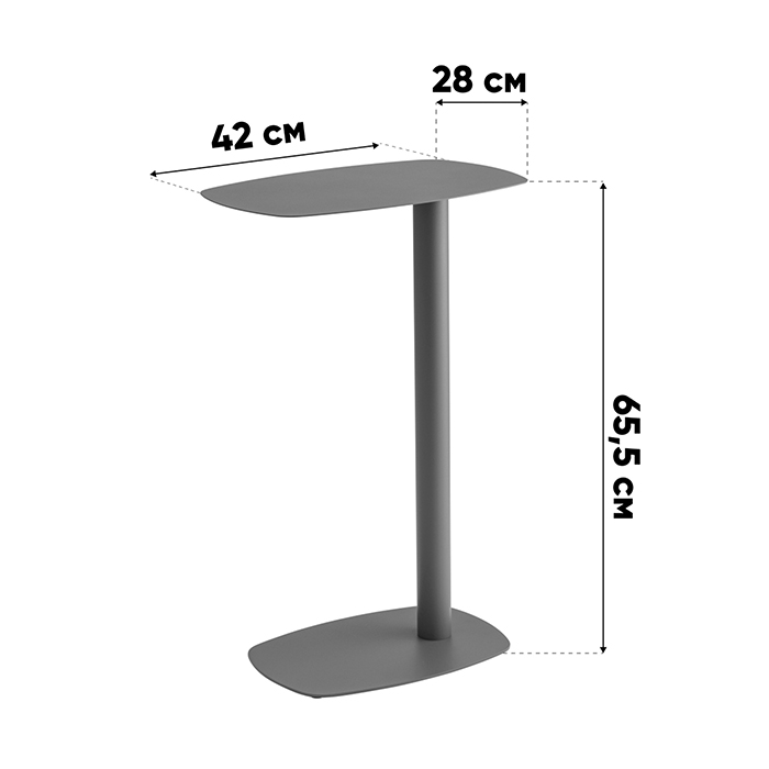 Журнальный столик Eanna L металл красный Stool Group MT-190L DB-008