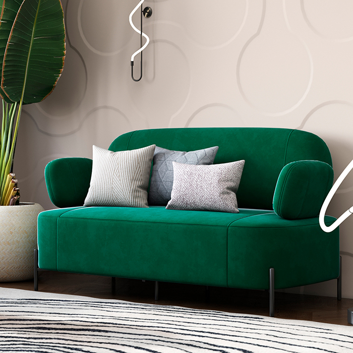 Диван Кэнди велюр зелёный Stool Group vd-dv-candy-b19