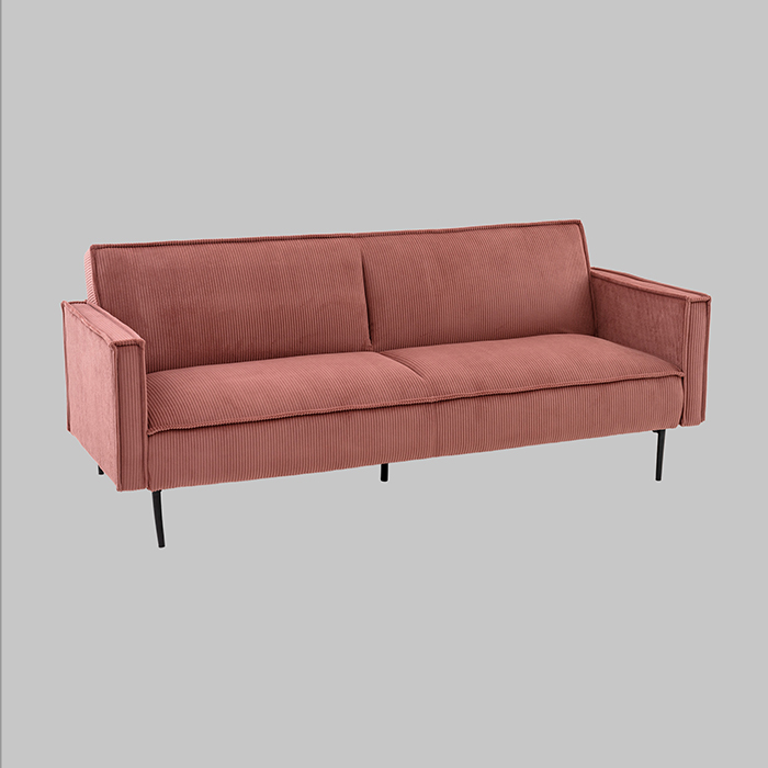 Диван прямой Кассель велюр рельефный коралловый Stool Group vd-cassel-cl-coral