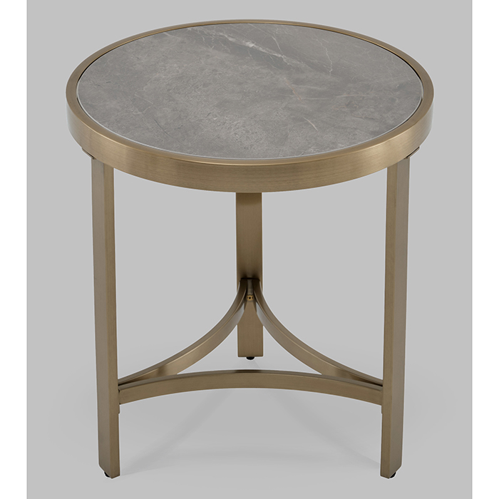 Журнальный столик Адриана D50 серая керамика Stool Group EET-223-BRCG-BNSG