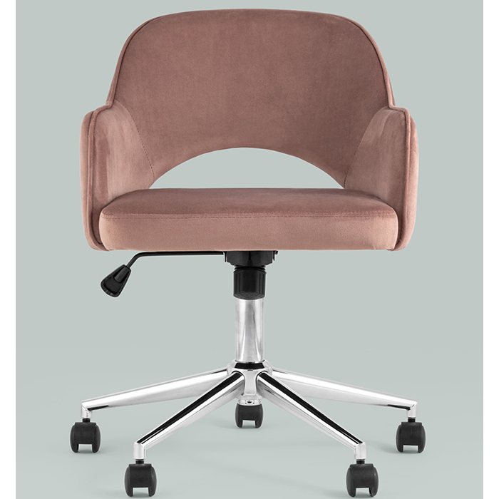 Кресло офисное Кларк велюр розовый Stool Group CLARKSON PINK CHROME