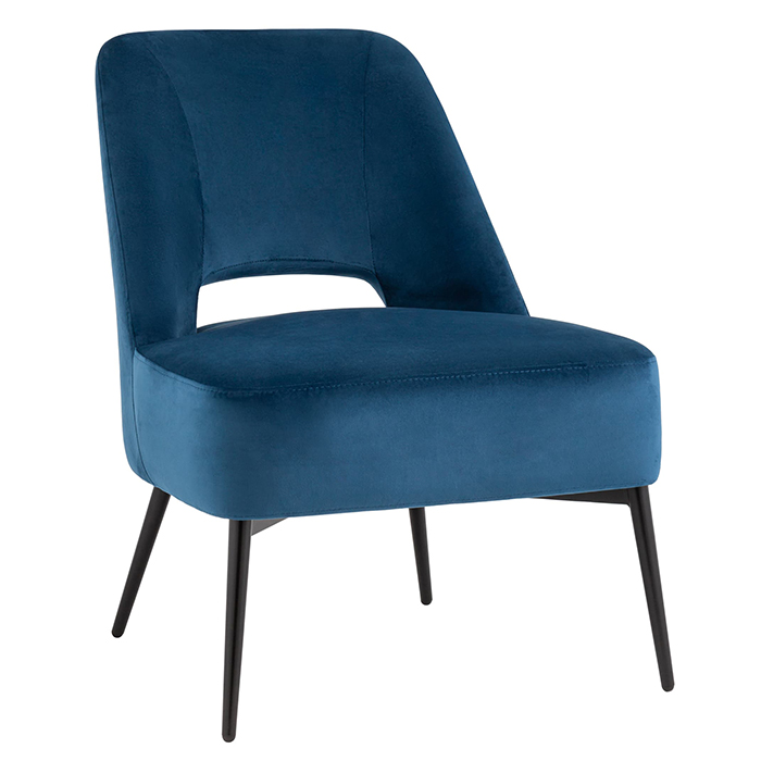 Кресло-лаунж Бостон велюр синий Stool Group vd-boston-b29