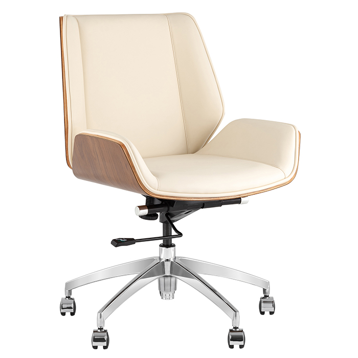 Кресло офисное TopChairs Crown бежевый Stool Group A312-A 8383-1 walnut back