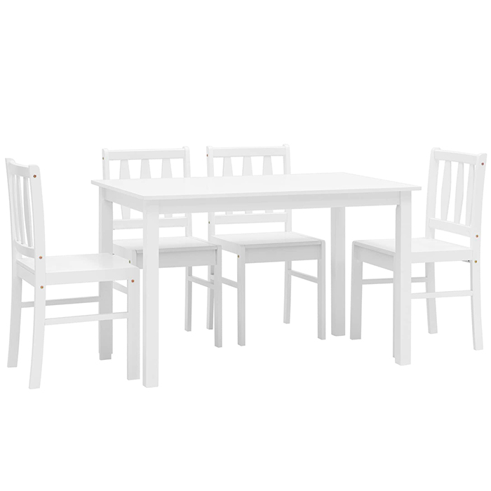 Обеденная группа Ingrid белый массив гевеи Stool Group MH750+MH52088 WX4