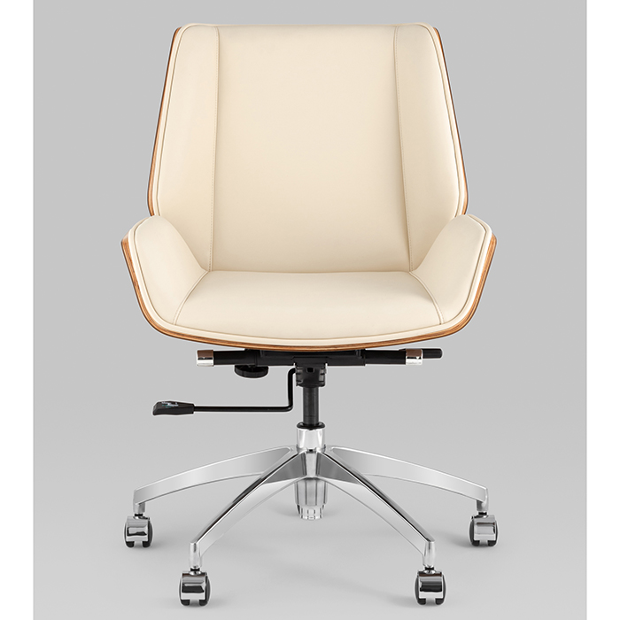 Кресло офисное TopChairs Crown бежевый Stool Group A312-A 8383-1 walnut back