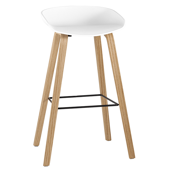 Комплект барных стульев Libra белый с деревянными ножками (2 шт) Stool Group 8319 WHITE BOX