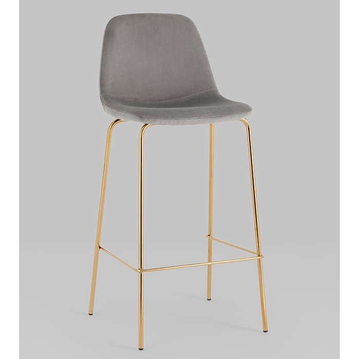 Стул барный Валенсия велюр серый Stool Group OS-001B HLR-18 gl