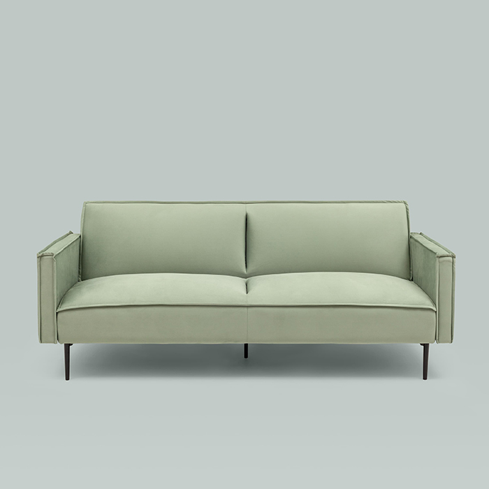 Диван прямой Кассель велюр светло-салатовый Stool Group vd-cassel-vl14