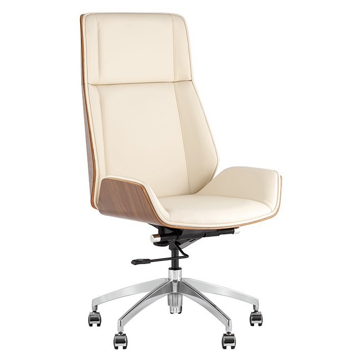 Кресло офисное TopChairs Crown бежевый Stool Group A312 8383-1 walnut back