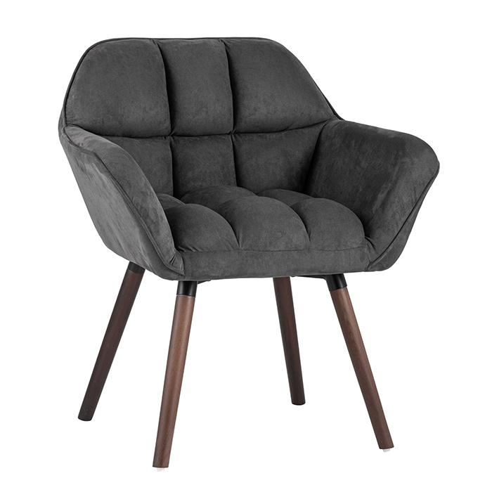 Кресло Брайан замша тёмно-серое Stool Group BRUYNE HY-54