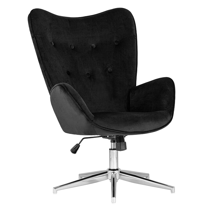 Кресло регулируемое Филадельфия велюр чёрное Stool Group FUCHS HLR-80