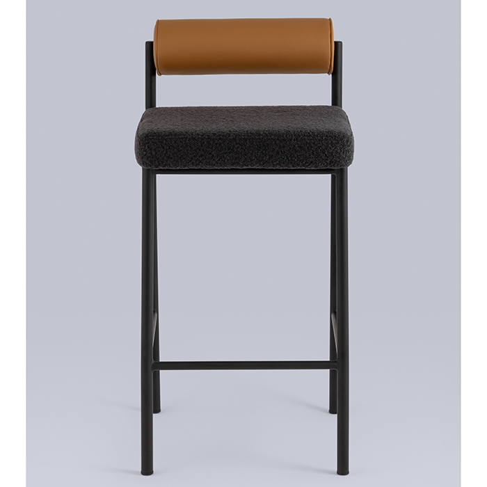 Стул барный Балла тёмно-серый с коричневой экокожей Stool Group FDC9939 sDC6095-10+b270-28
